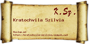 Kratochvila Szilvia névjegykártya