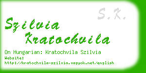 szilvia kratochvila business card